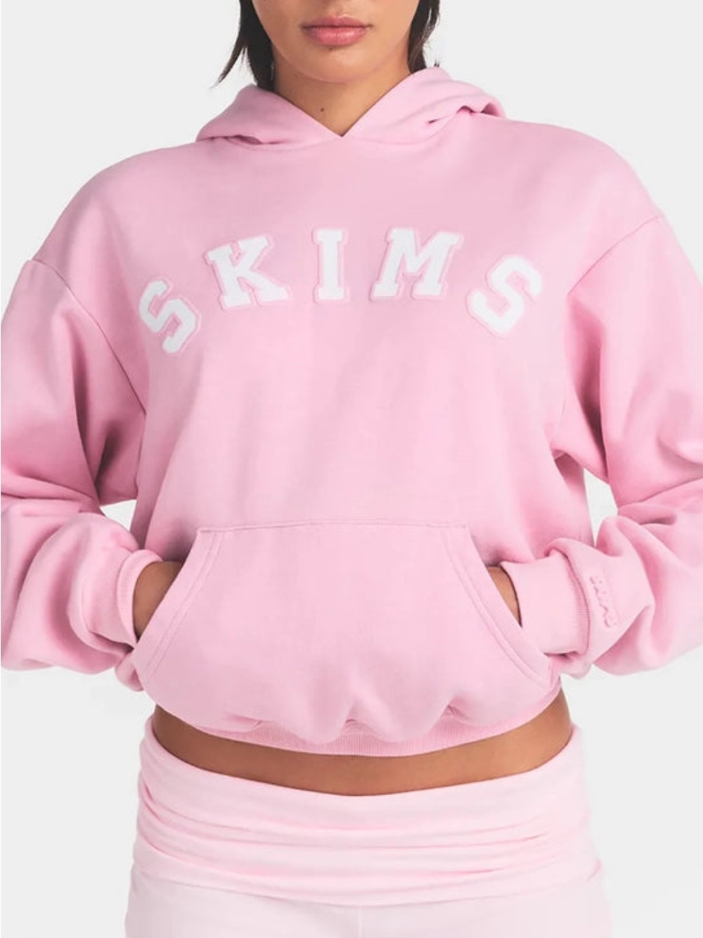 SKIMS Pink Logo Hoodie Pullover